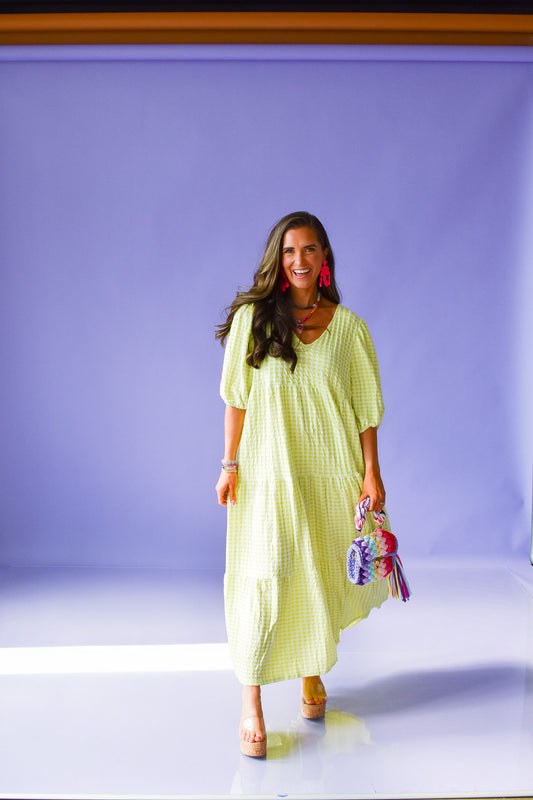 Maxine Checkered Maxi Dress