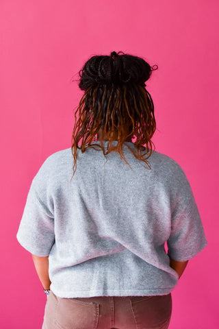 Lacie Short Sleeve Cardigan in Heather Grey