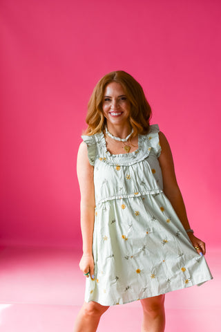 Lexington Embroidered Floral Mini Dress