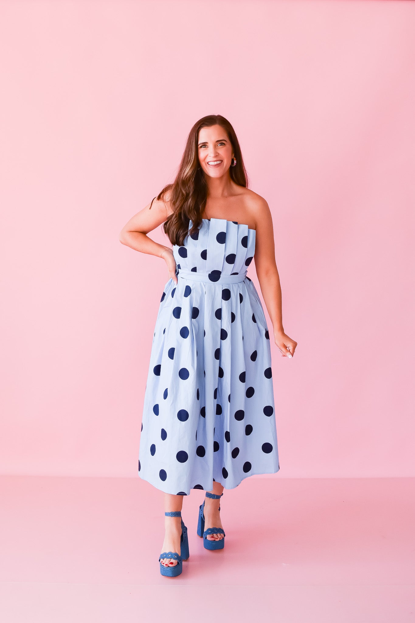 Aubrey Polka Dot Midi Dress