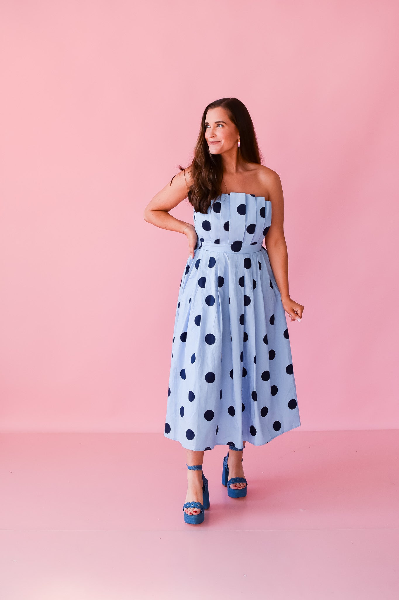 Aubrey Polka Dot Midi Dress