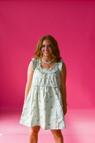Lexington Embroidered Floral Mini Dress