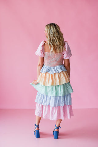 Penelope Stripe Tiered Dress