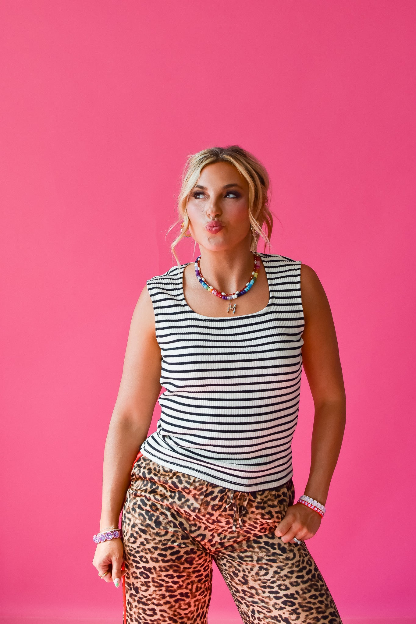 Damon Stripe Square Neck Tank