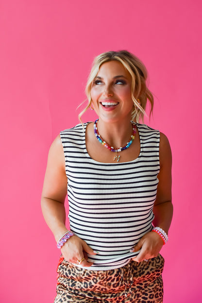 Damon Stripe Square Neck Tank
