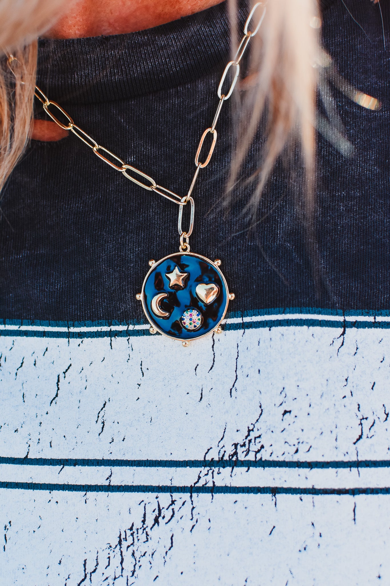 Sun and Moon Charm Necklace