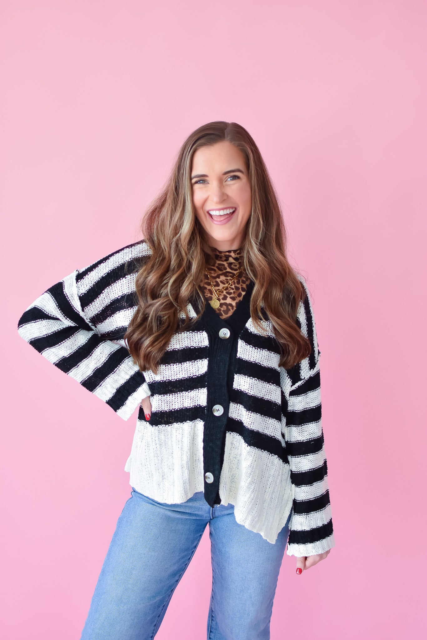 Geno Stripe Cardigan