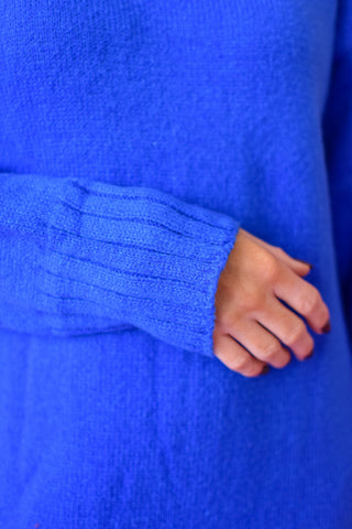 Sophia Midi Sweater Dress In Royal Blue