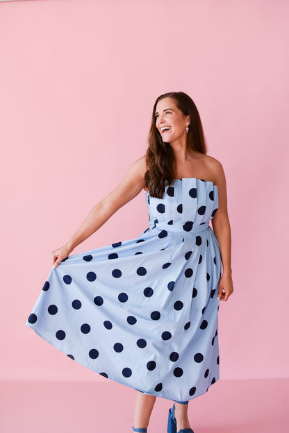 Aubrey Polka Dot Midi Dress