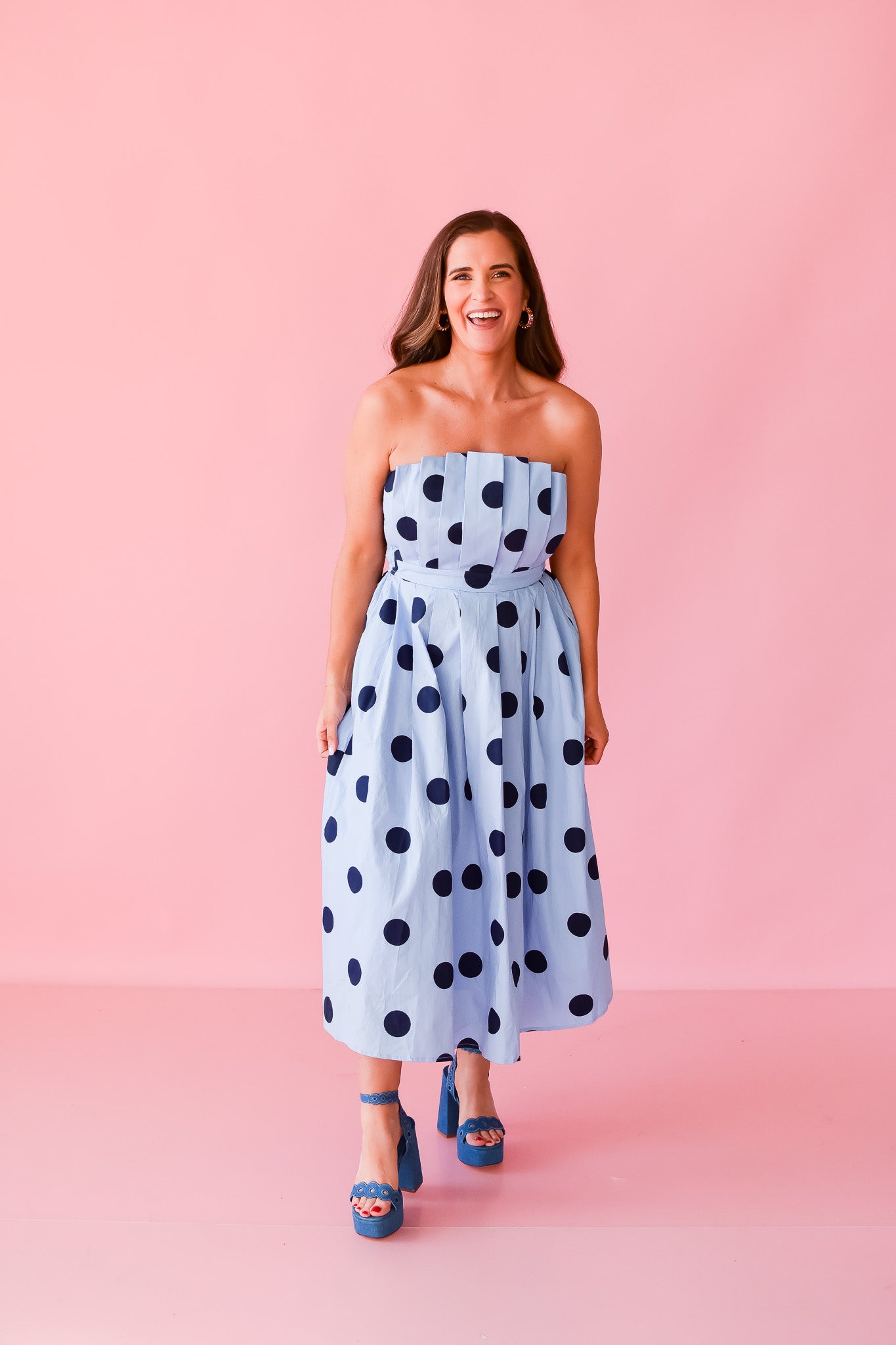 Aubrey Polka Dot Midi Dress