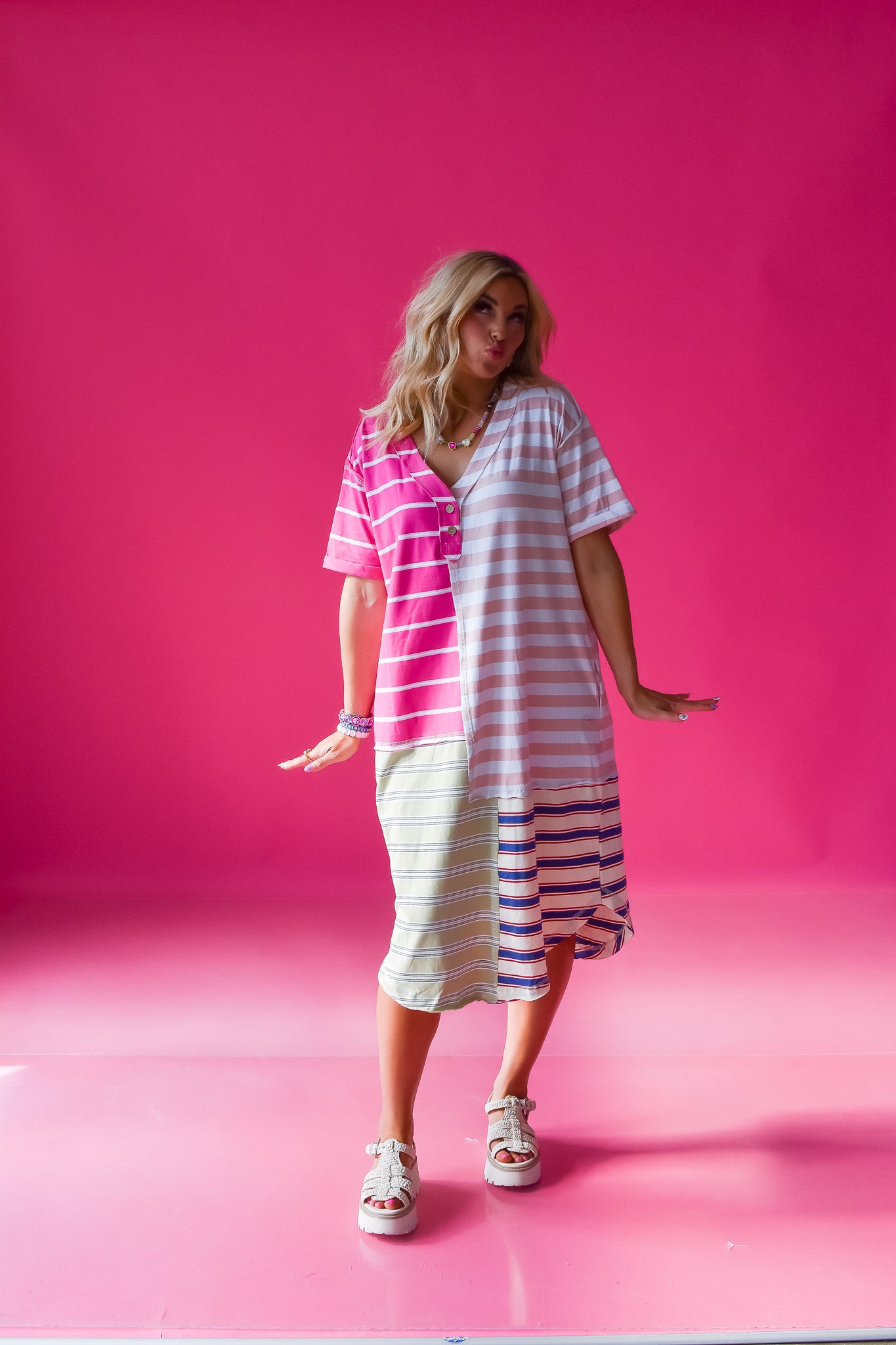 Breck Stripe Midi Dress