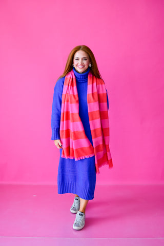 Calypso Scarf in Pink/Red