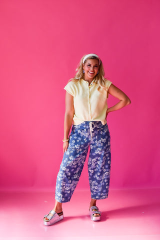 Candace Floral Barrel Jeans