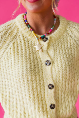 Nina Knit Cardigan in Lemon