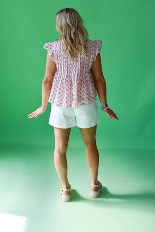 Erica White Denim Pull On Shorts