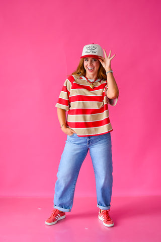 Destinee Oversized Stripe Knit Top