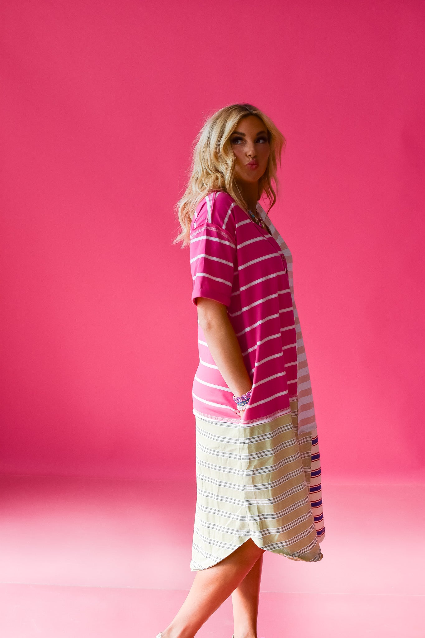 Breck Stripe Midi Dress