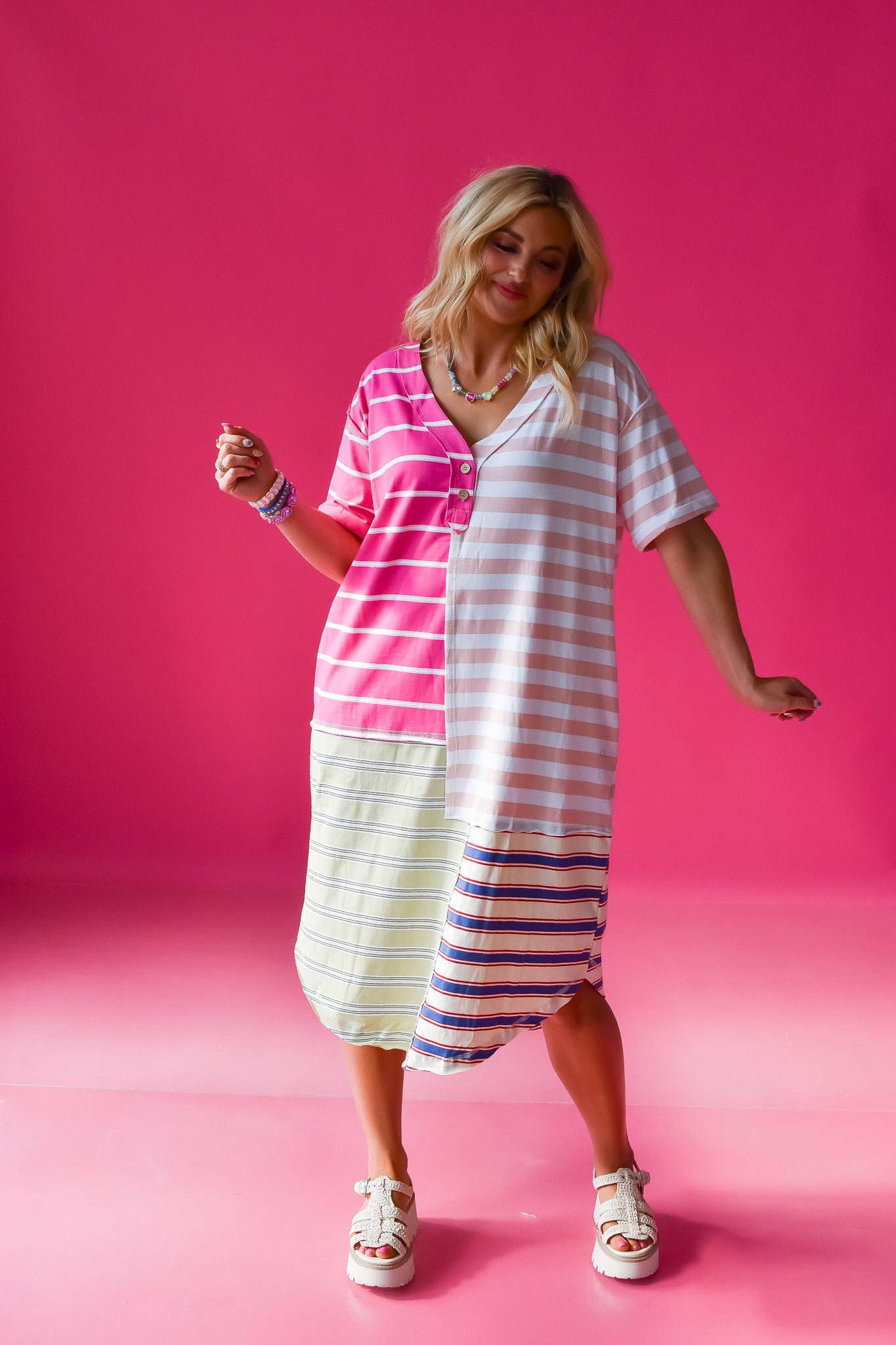 Breck Stripe Midi Dress