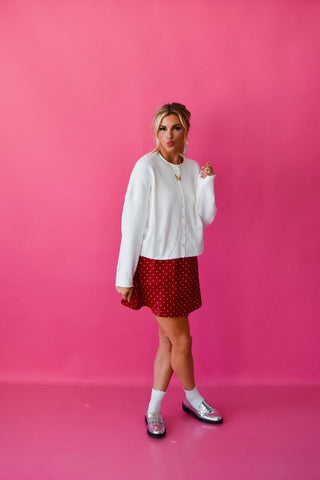 Julianna Polka Dot Skort In Red