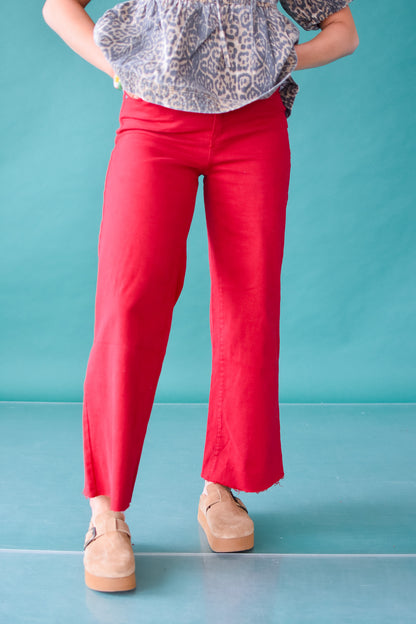 Halie Wide Leg Vintage Red Denim