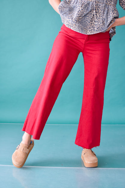 Halie Wide Leg Vintage Red Denim