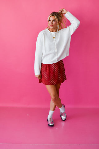 Julianna Polka Dot Skort In Red