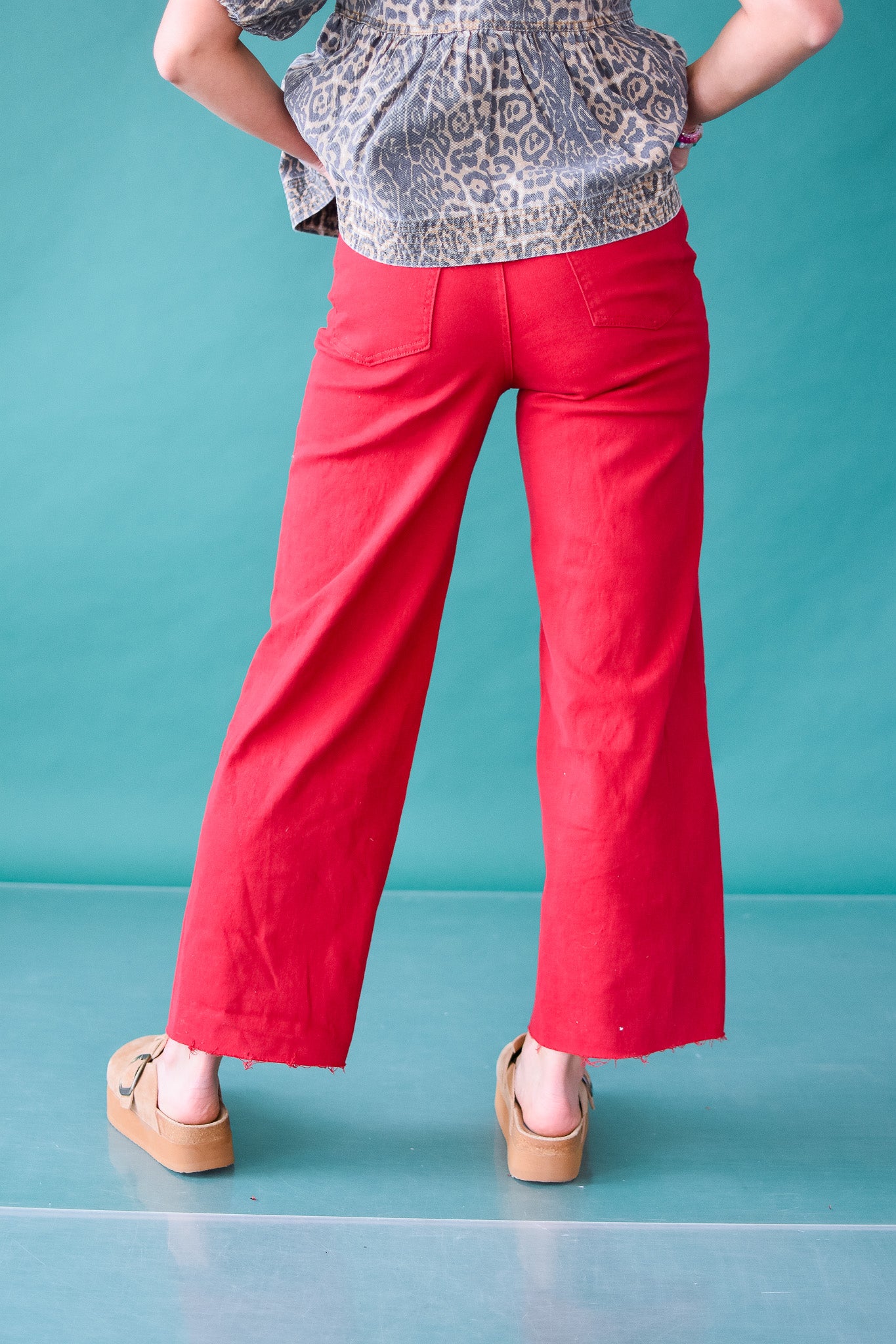 Halie Wide Leg Vintage Red Denim