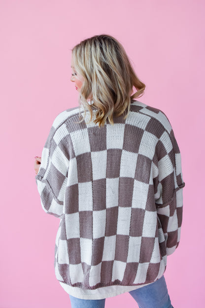 Devin Checkered Cardigan