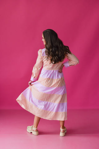 Lisbeth Striped Midi Dress