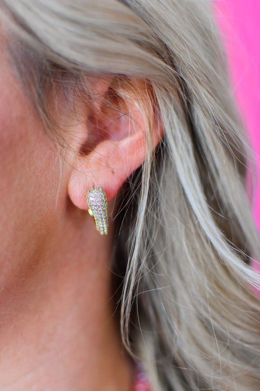 Dainty Sparkly Huggie Earring