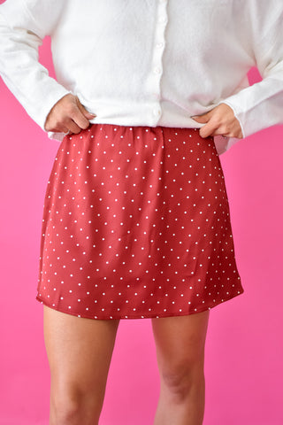 Julianna Polka Dot Skort In Red