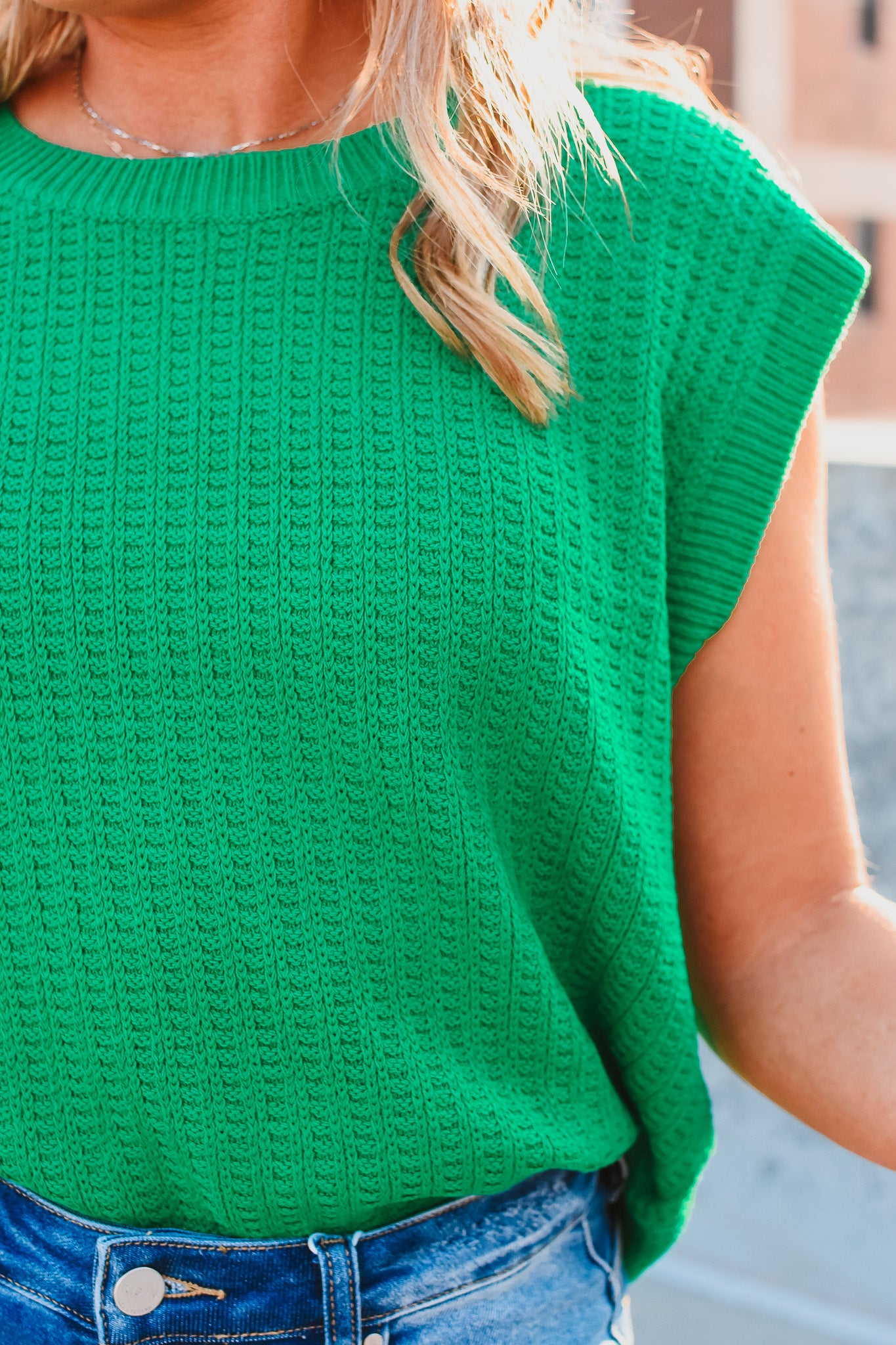 Charlee Sweater Vest in Kelly Green