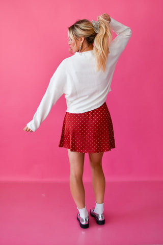 Julianna Polka Dot Skort In Red