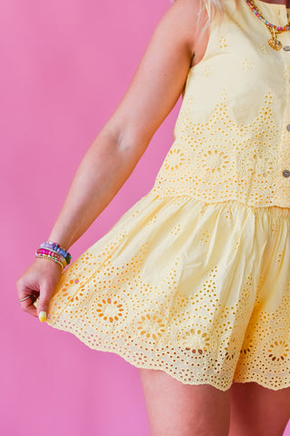 Lizzie Eyelet Set in Lemon