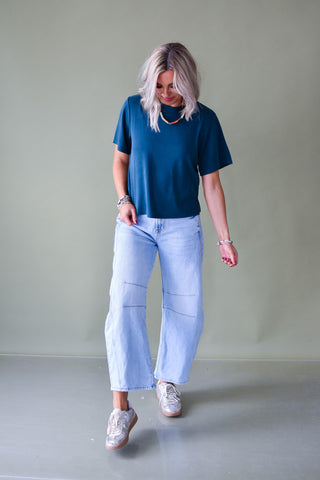 Julie Basic Tee in Dark Forest