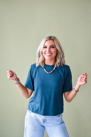 Julie Basic Tee in Dark Forest