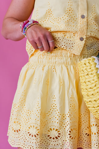Lizzie Eyelet Set in Lemon