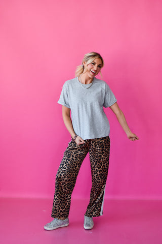 Galina Boxy Fit Tee in Heather Grey