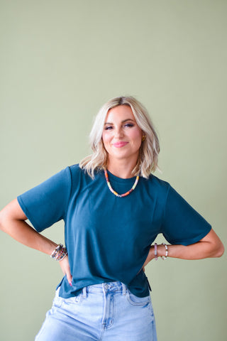 Julie Basic Tee in Dark Forest