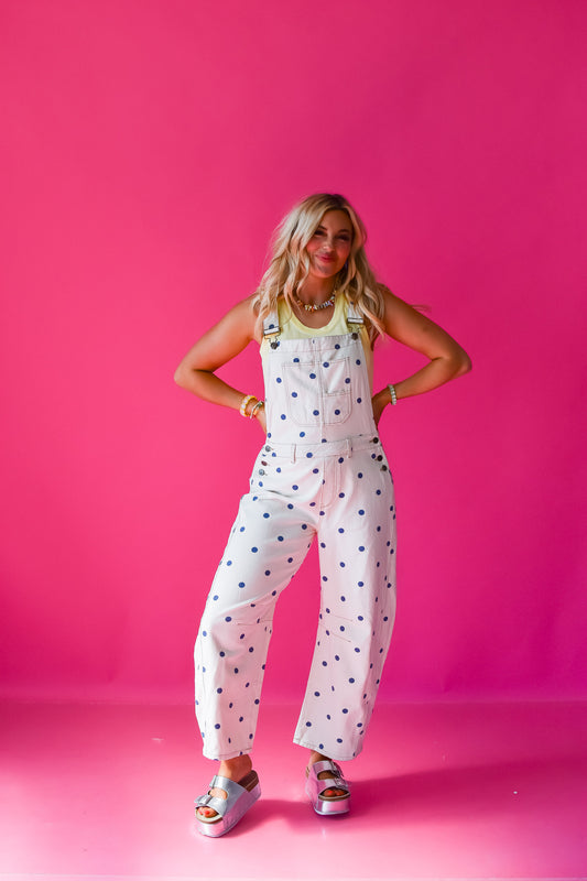 Gemma Polka Dot Barrel Overalls *PREORDER*