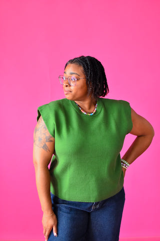 Bella Short Sleeve Sweater in Fern