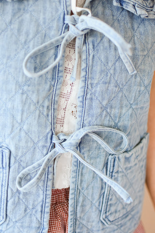 Macie Quilted Denim Vest