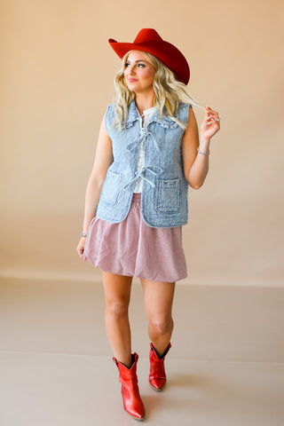 Macie Quilted Denim Vest