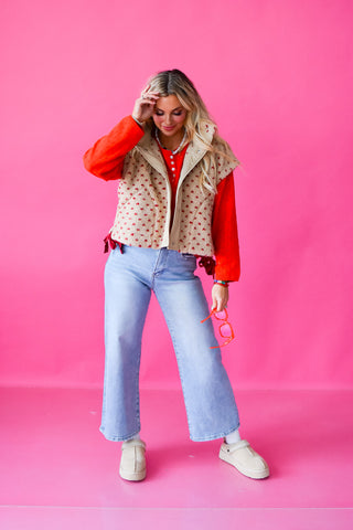 Wendy Polka Dot Sherpa Vest