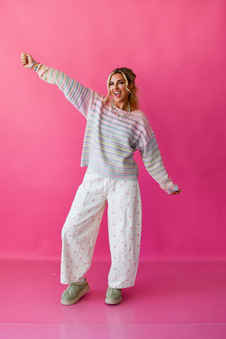 Bowen Multi Colored Sweater in Candy Stripe