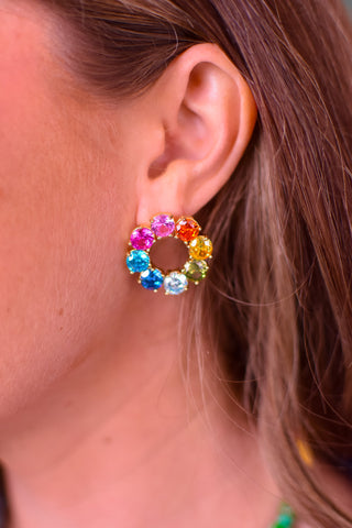 Paige Colorful Round Earrings
