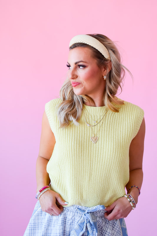 Tiggy Sleeveless Sweater in Lemon