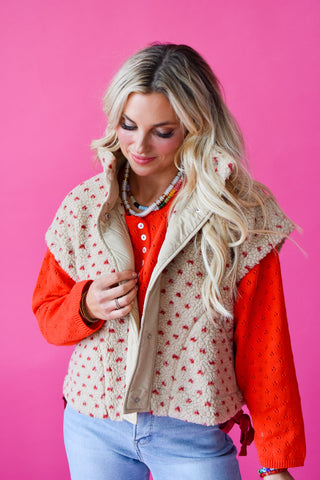 Wendy Polka Dot Sherpa Vest