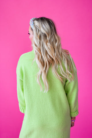 Sophia Midi Sweater Dress In Lime