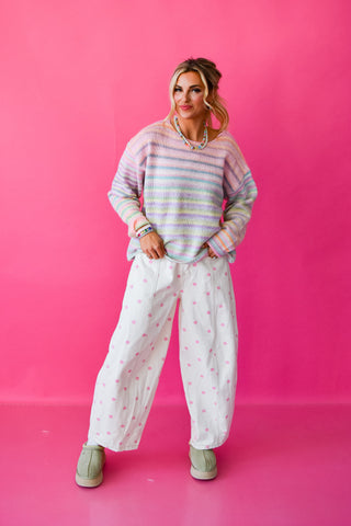 Bowen Multi Colored Sweater in Candy Stripe